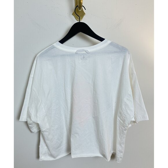 FREE PEOPLE Movement Inspire Cotton Graphic T-Shirt in White/ Peach Size Large - Picture 6 of 7